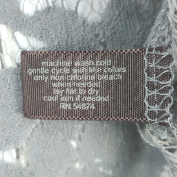 The Limited gray lace sheer top t-shirt d28 - Picture 5 of 8